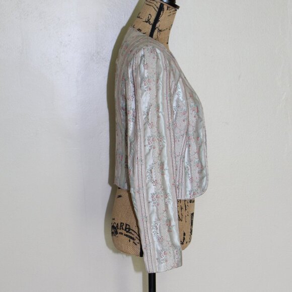 Vtg MJ Concepts in Sportswear Victorian Open Cropped Brocade Jacket Women's XS/S - Picture 4 of 14